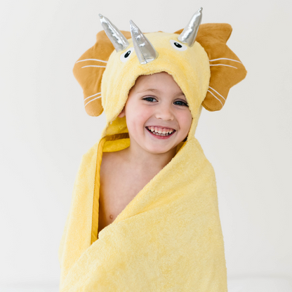 Toddler Hooded Towel Yellow Dinosaur - BIT OF THIS BIT OF THAT