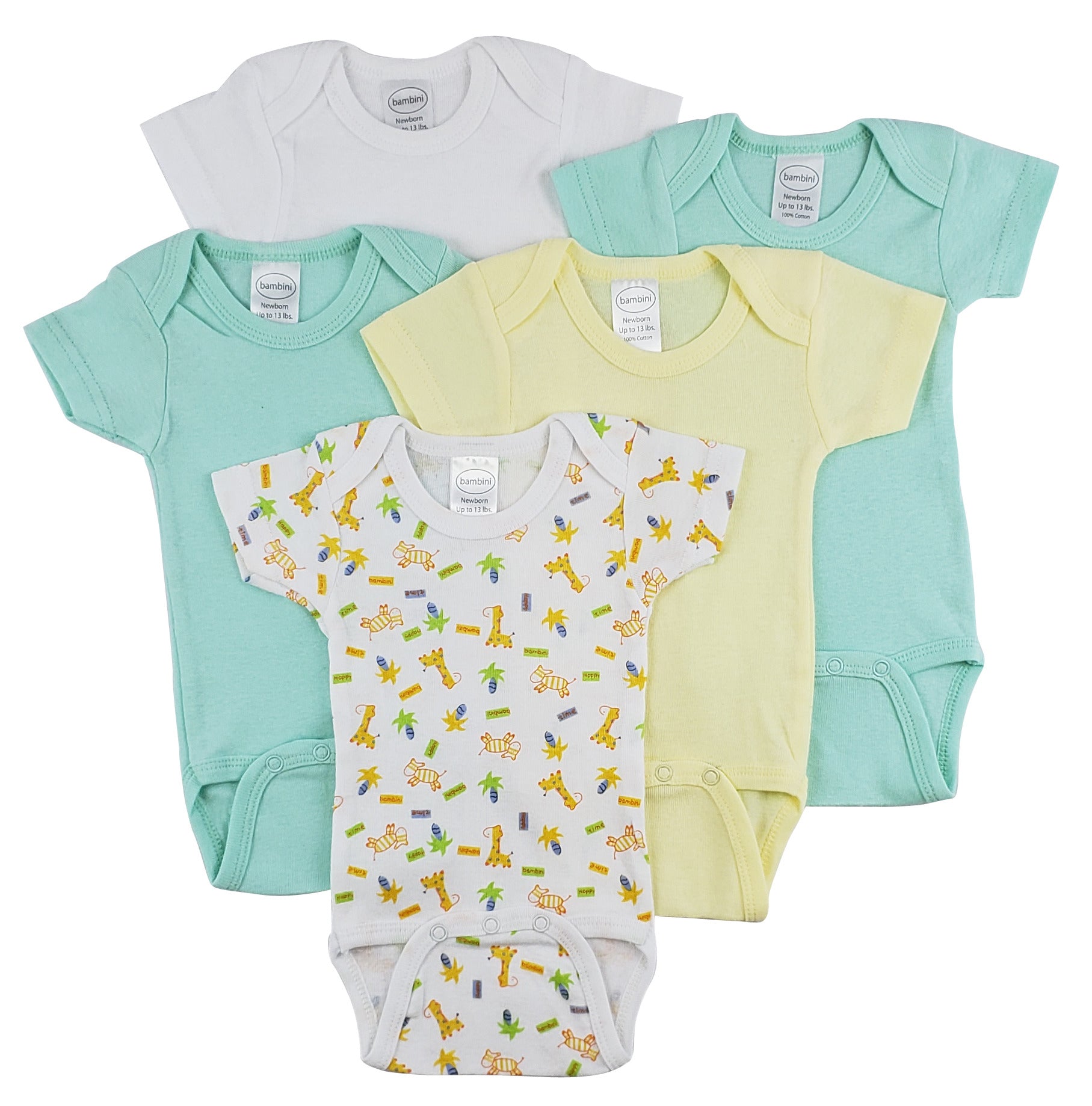 Bambini Short Sleeve One Piece 5 Pack - BIT OF THIS BIT OF THAT