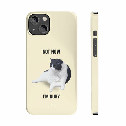 Funny Bored Cat Theme Slim Case for iPhone 14 Series - BIT OF THIS BIT OF THAT