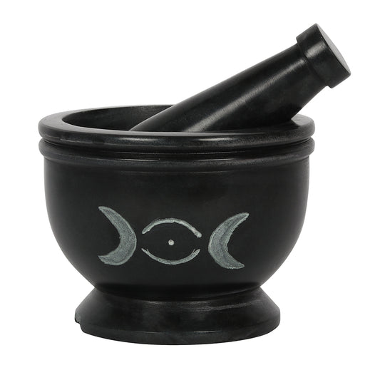 Soap Stone Triple Moon Pestle and Mortar - BIT OF THIS BIT OF THAT