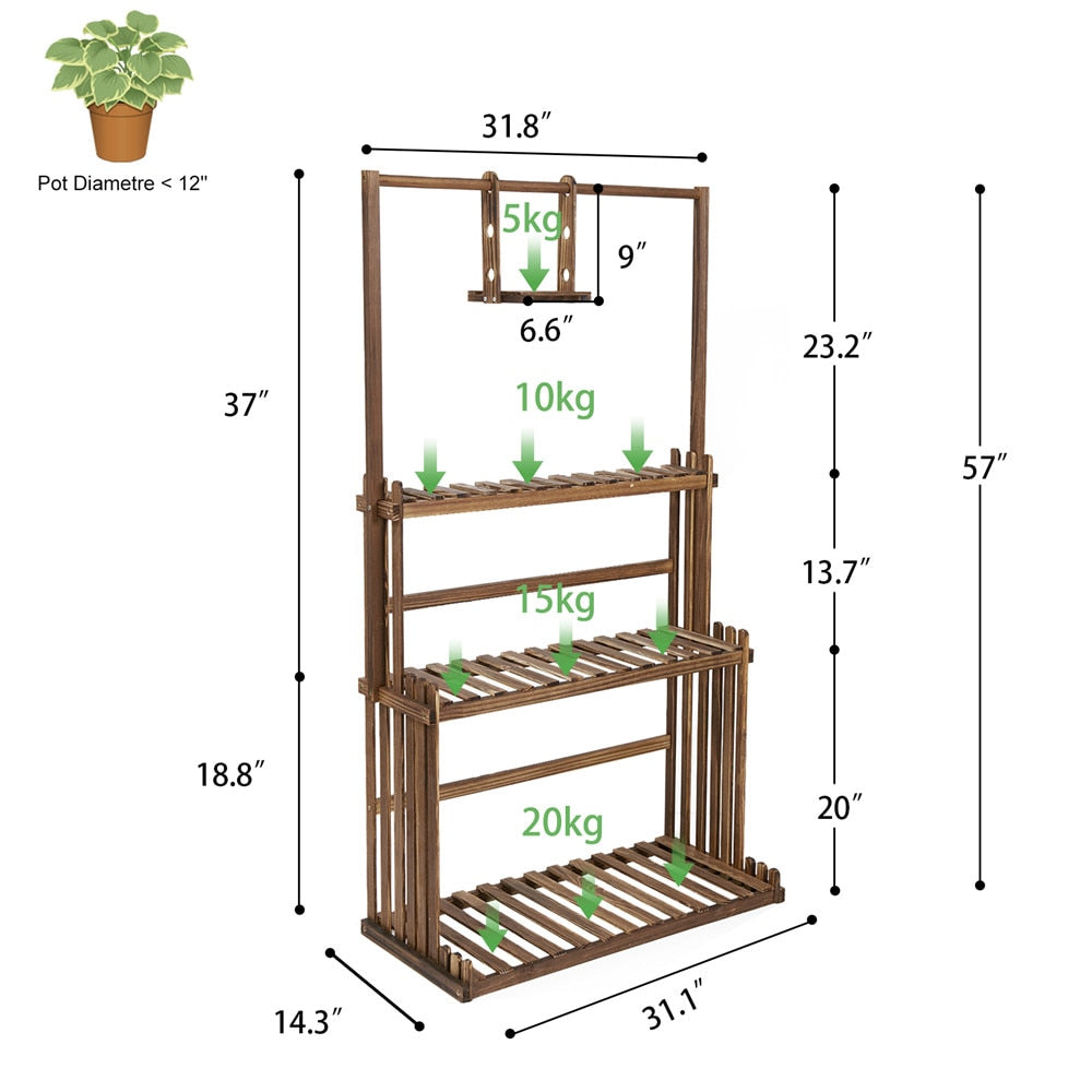 3 Tier Wooden Plant Home Decor Stand - BIT OF THIS BIT OF THAT