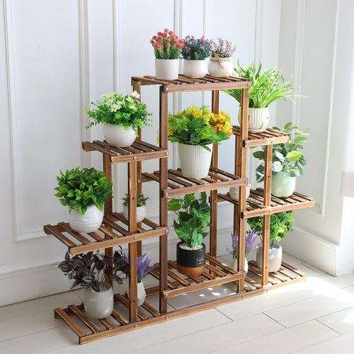 Indoor 9 Tier Wooden Plant Home Decor Stand - BIT OF THIS BIT OF THAT