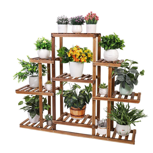 Indoor 9 Tier Wooden Plant Home Decor Stand - BIT OF THIS BIT OF THAT