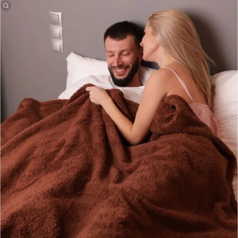 Couple Romantic Blanket Winter Warm Cozy Shaggy Blanket-Thickened King