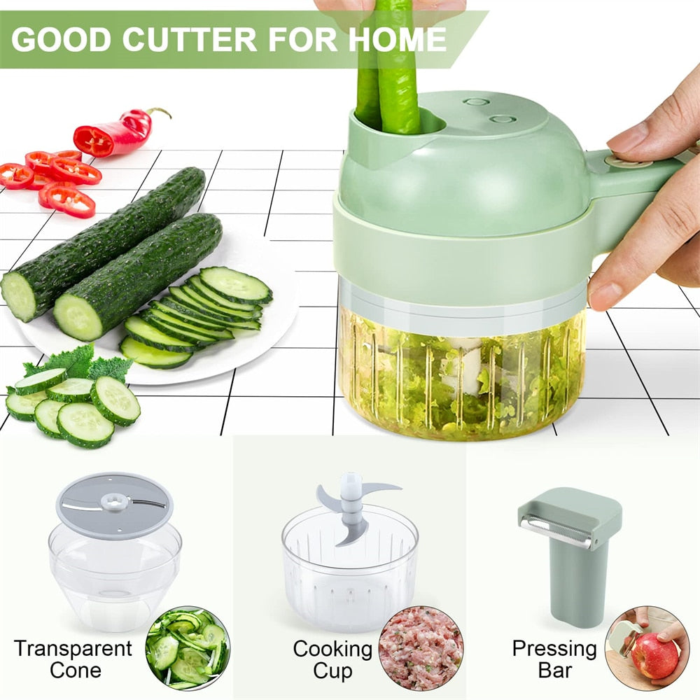 Portable Handheld 4 in 1 Electric Vegetable Slicer - BIT OF THIS BIT OF THAT