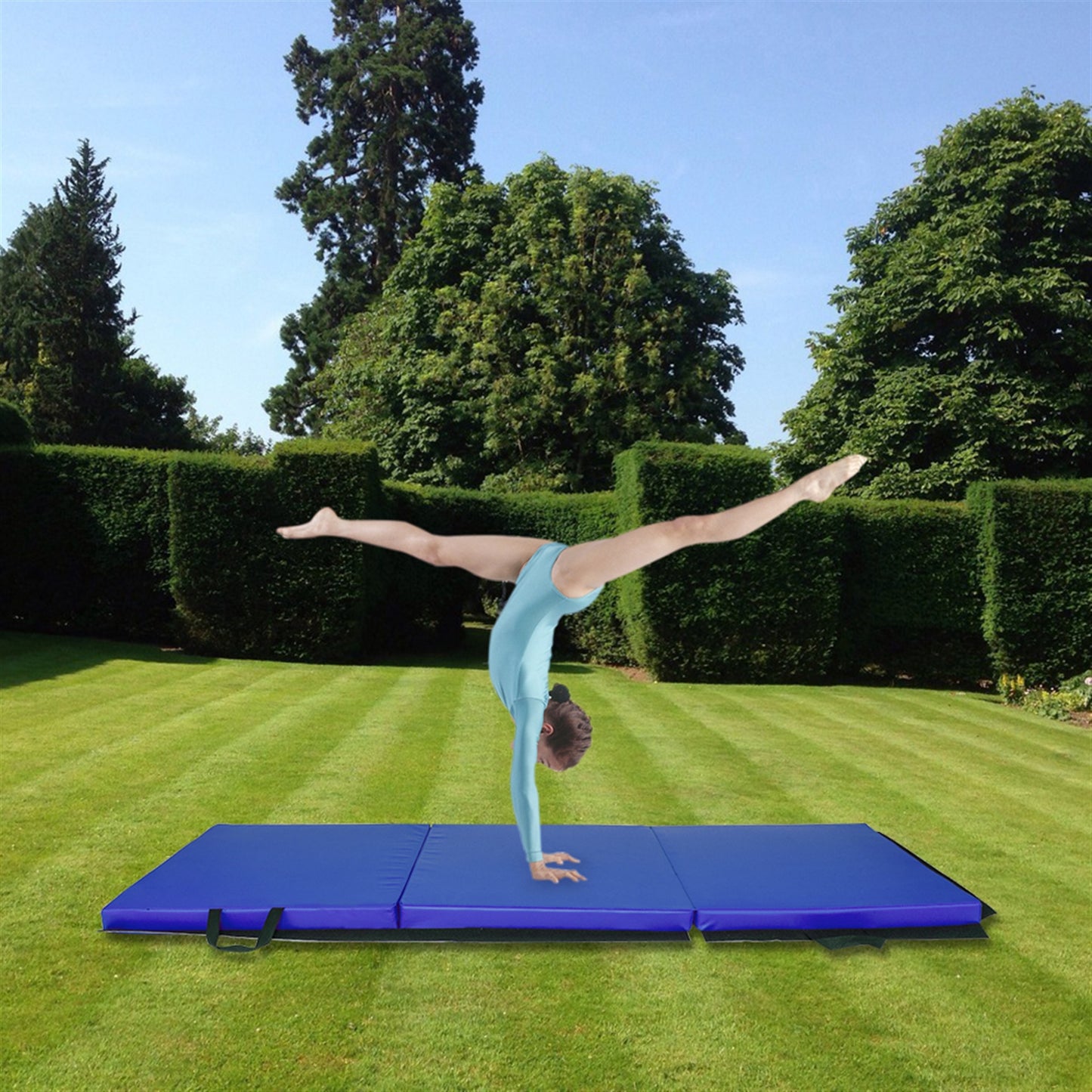 55"x24"x1.2" Tri-fold Gymnastics Yoga Mat with Hand Buckle - BIT OF THIS BIT OF THAT