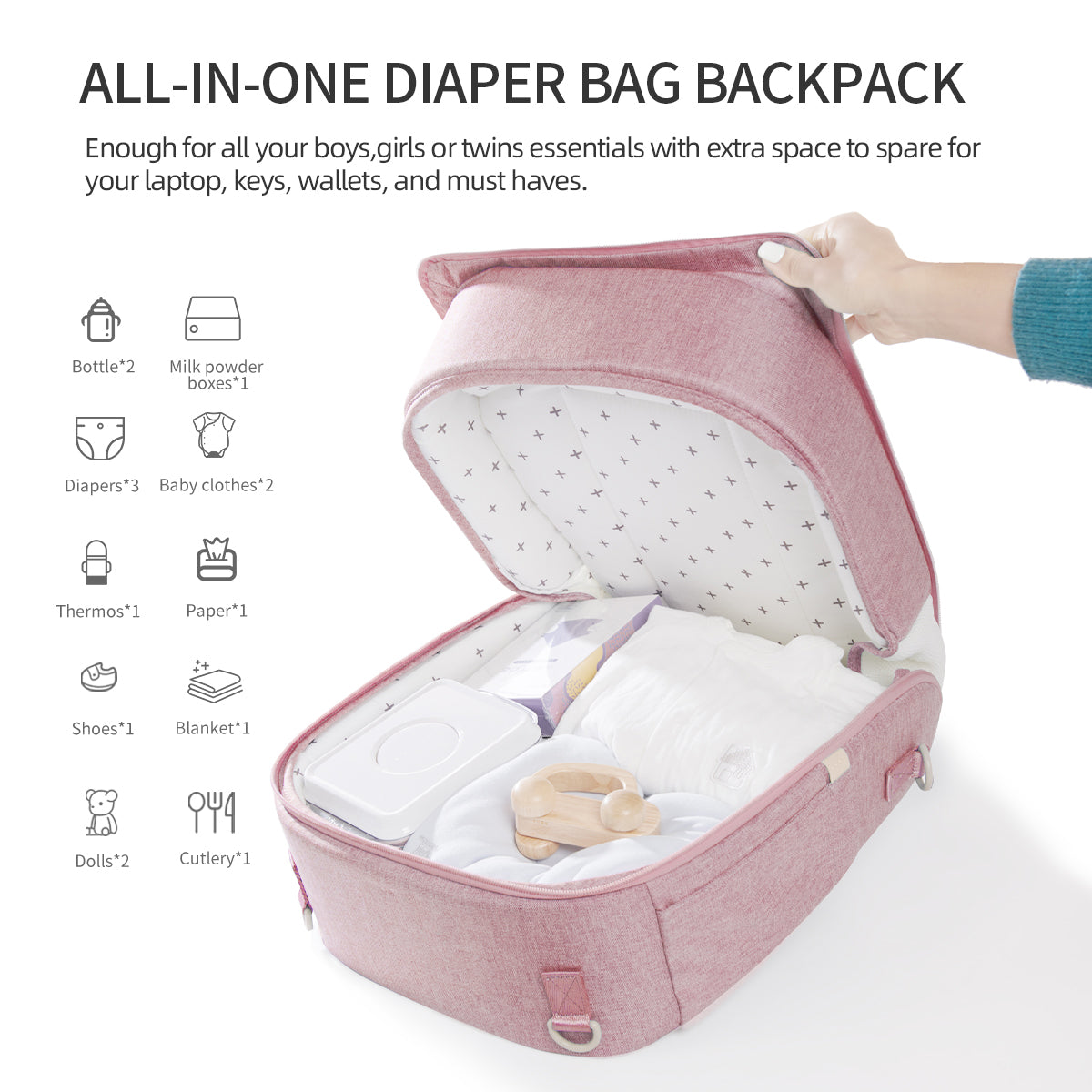 Portable Baby Diaper Bag Backpack with Changing Pad - BIT OF THIS BIT OF THAT