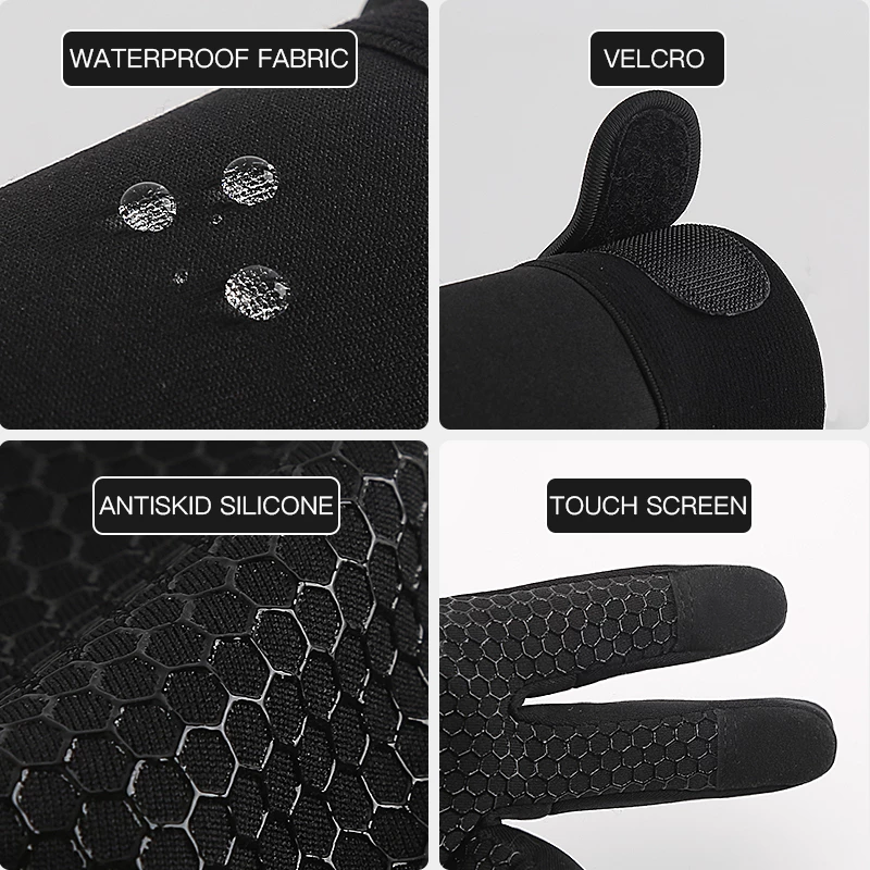 Thermal Gloves Winter Cycling Gloves With Wrist Support Touch Screen - BIT OF THIS BIT OF THAT