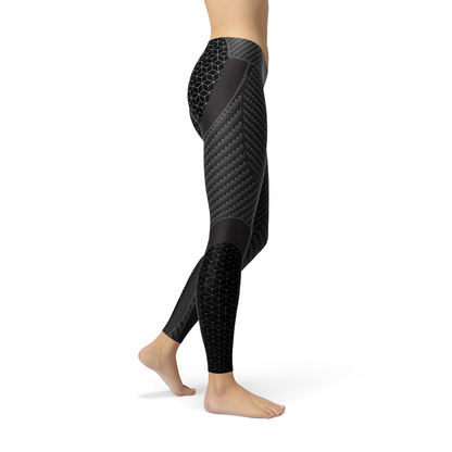 Womens Carbon Fiber Sports Leggings - BIT OF THIS BIT OF THAT