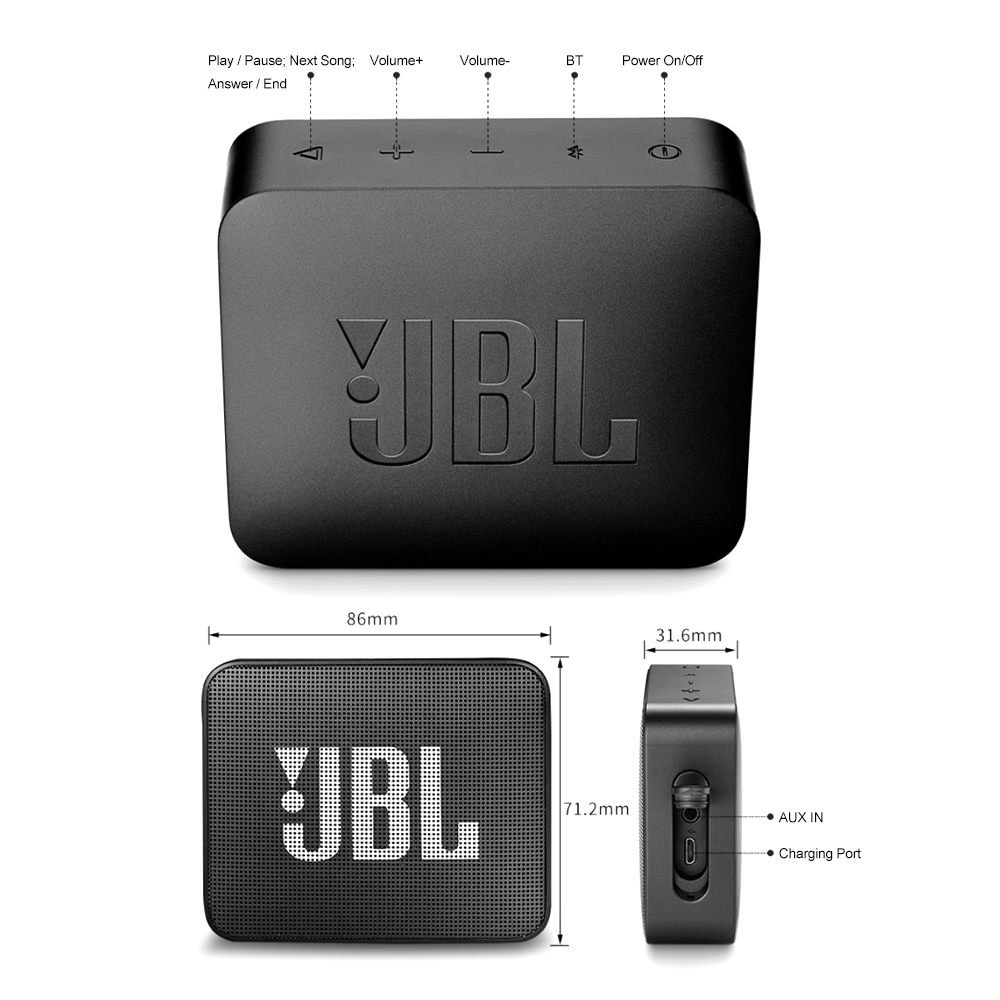 IPX7 Waterproof JBL GO 2 Wireless Bluetooth Speaker for Outdoor - BIT OF THIS BIT OF THAT