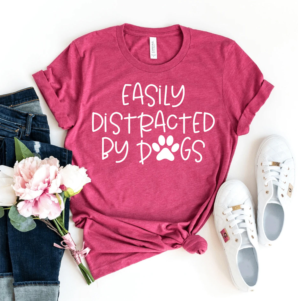 Easily Distracted By Dogs T-shirt - BIT OF THIS BIT OF THAT