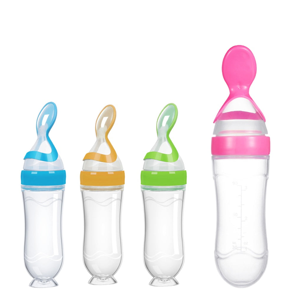 90ML Safe Newborn Baby Feeding Bottle Silicone Feeding Spoon Bottle - BIT OF THIS BIT OF THAT