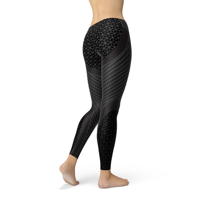 Womens Carbon Fiber Sports Leggings - BIT OF THIS BIT OF THAT