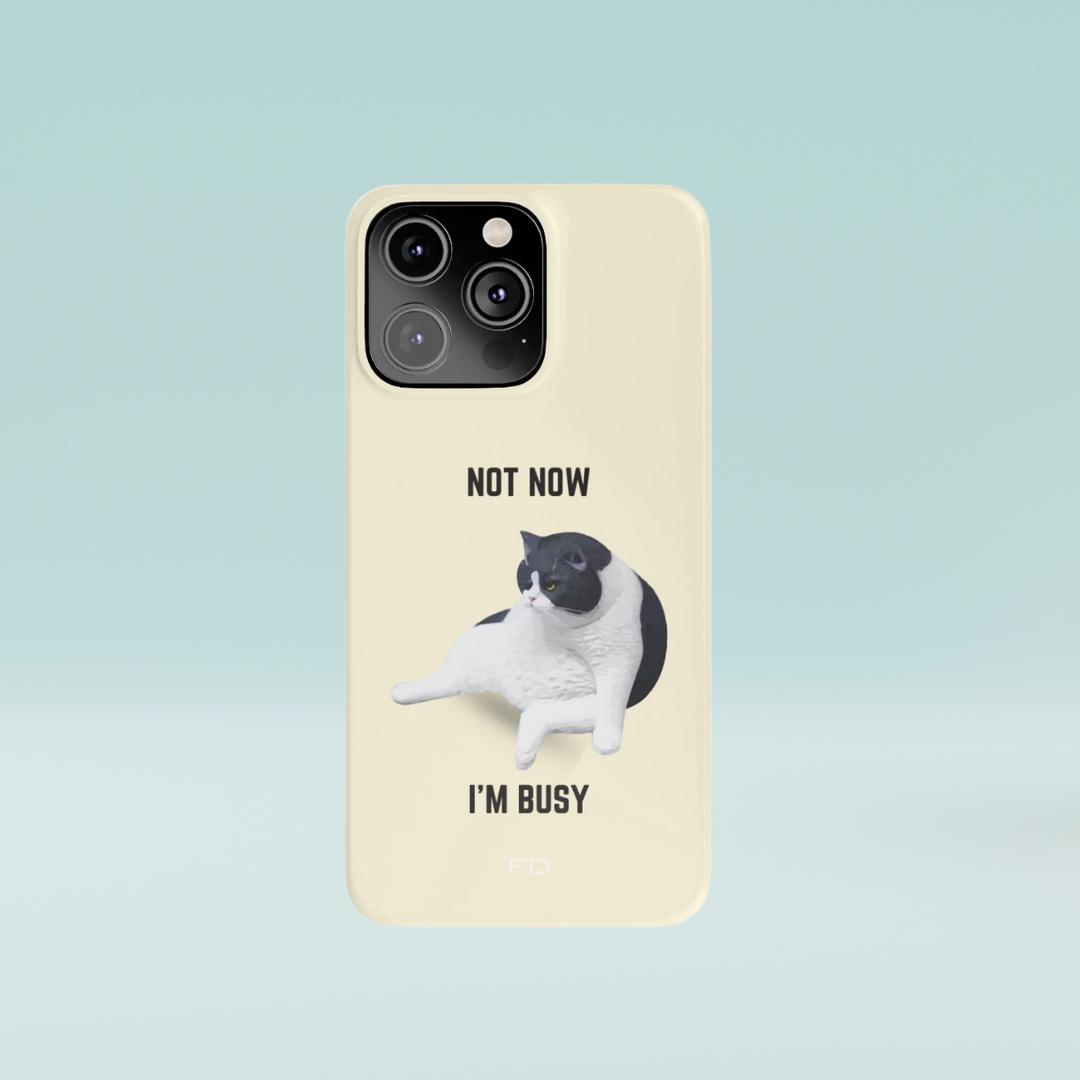 Funny Bored Cat Theme Slim Case for iPhone 14 Series - BIT OF THIS BIT OF THAT