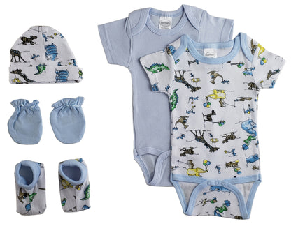 Newborn Baby Boys 5 Pc Layette Baby Shower Gift - BIT OF THIS BIT OF THAT