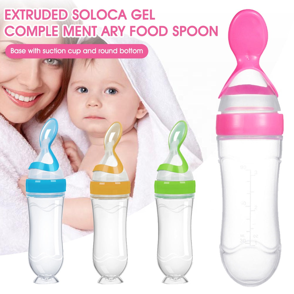 90ML Safe Newborn Baby Feeding Bottle Silicone Feeding Spoon Bottle - BIT OF THIS BIT OF THAT