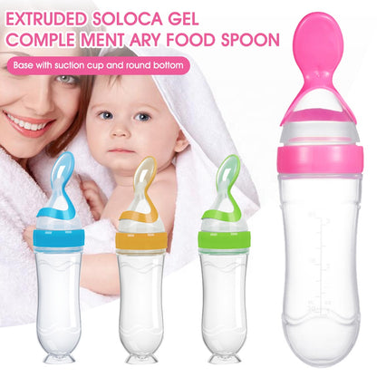 90ML Safe Newborn Baby Feeding Bottle Silicone Feeding Spoon Bottle - BIT OF THIS BIT OF THAT