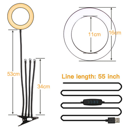 6" 4 in 1 Desktop Clip Light Set Selfie Ring Light - BIT OF THIS BIT OF THAT