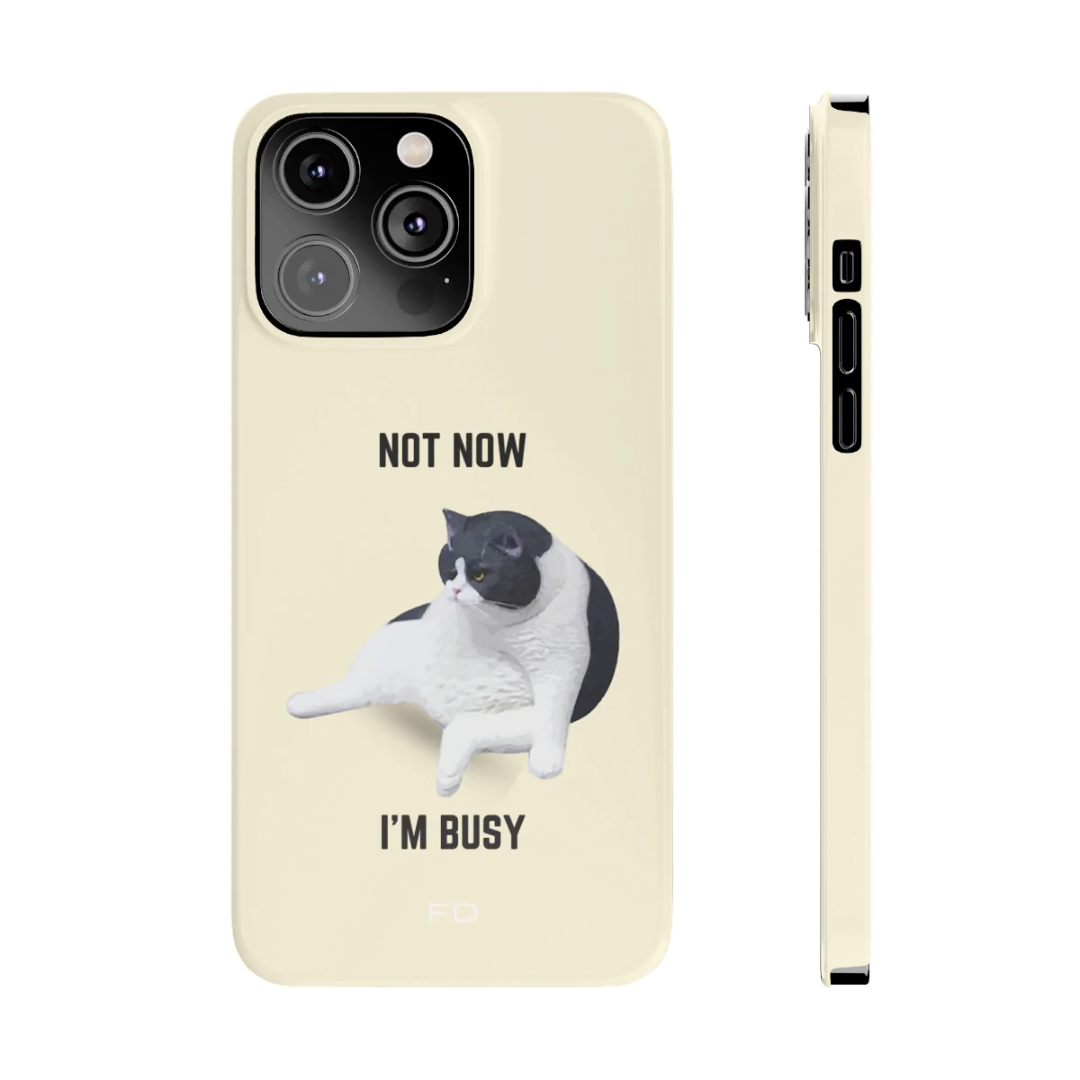 Funny Bored Cat Theme Slim Case for iPhone 14 Series - BIT OF THIS BIT OF THAT