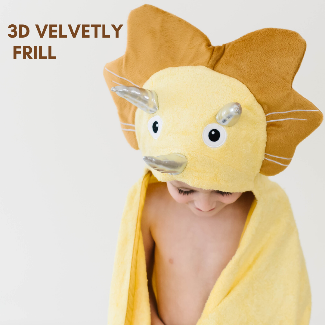 Toddler Hooded Towel Yellow Dinosaur - BIT OF THIS BIT OF THAT