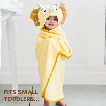 Toddler Hooded Towel Yellow Dinosaur - BIT OF THIS BIT OF THAT