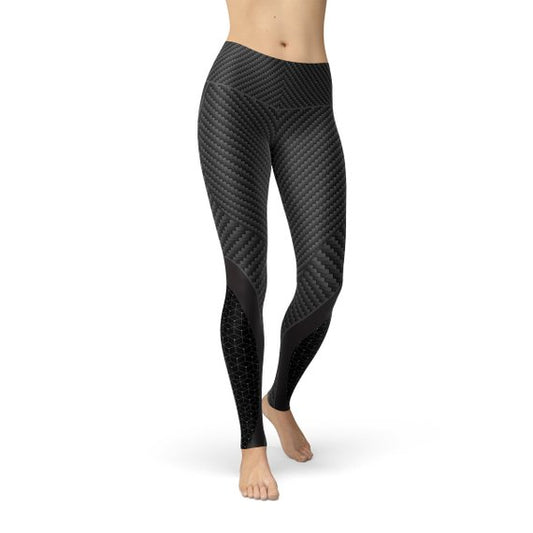 Womens Carbon Fiber Sports Leggings - BIT OF THIS BIT OF THAT