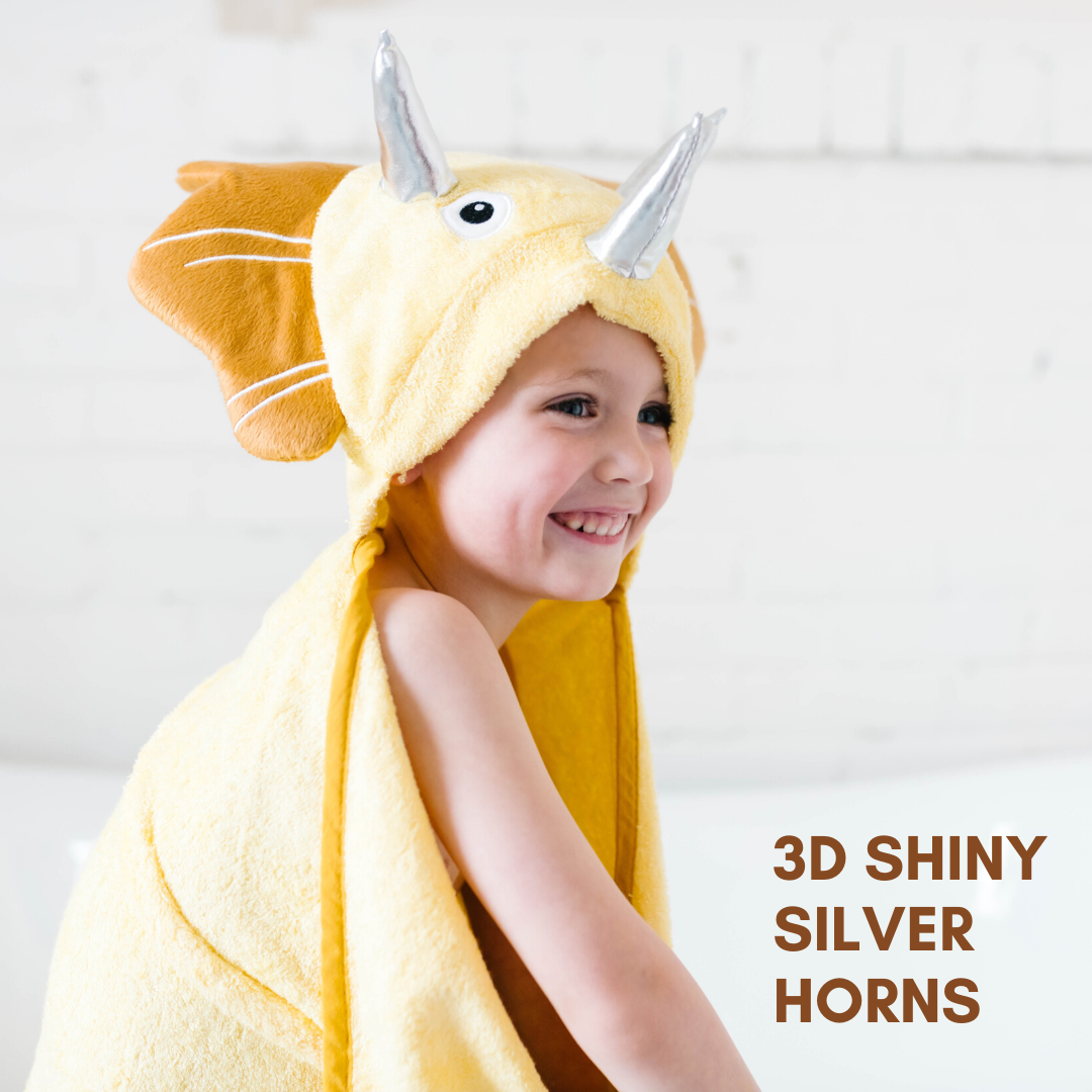 Toddler Hooded Towel Yellow Dinosaur - BIT OF THIS BIT OF THAT